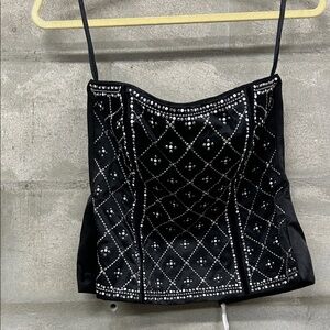 White House Black Market Black Embellished Camisole